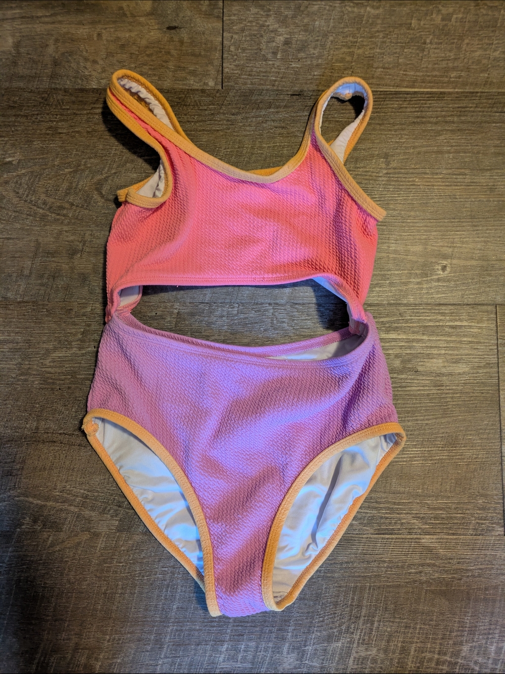 Old Navy Pink and Orange Girls One-Piece Swim Suit